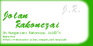 jolan rakonczai business card